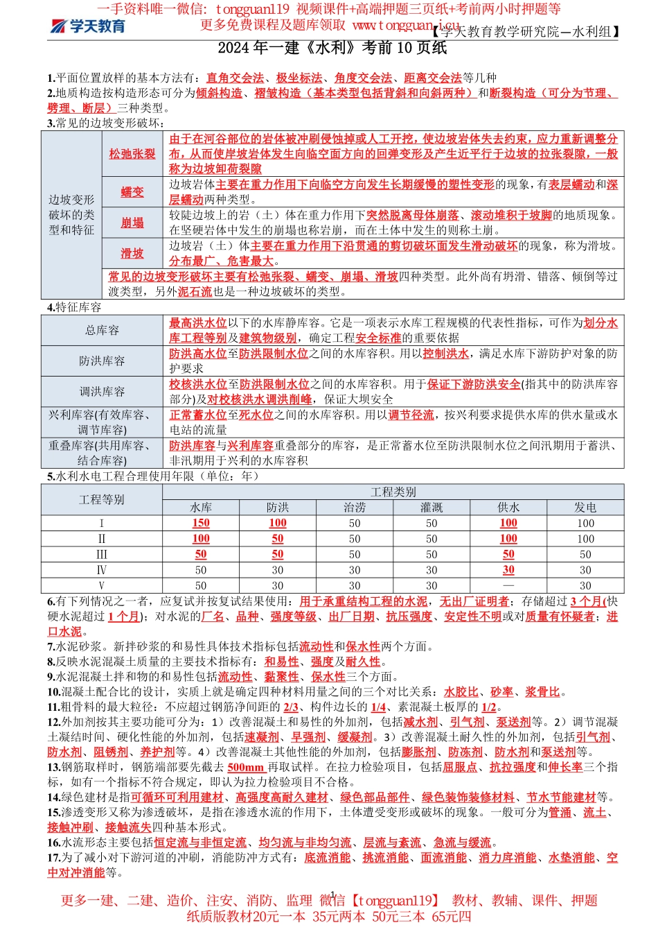 XT-水利-考前10页纸_第1页