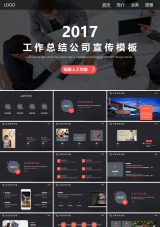 典雅黑公司简介路演创业计划书上市融资模板