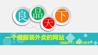服装行业的滴滴一良品天下.商业计划书
