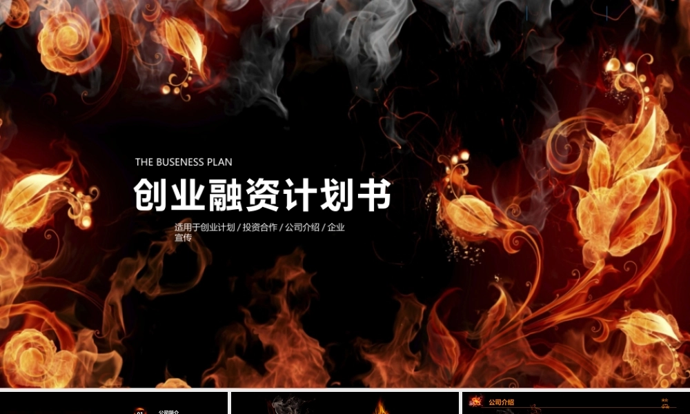 火热酷炫创业融资计划书PPT模板