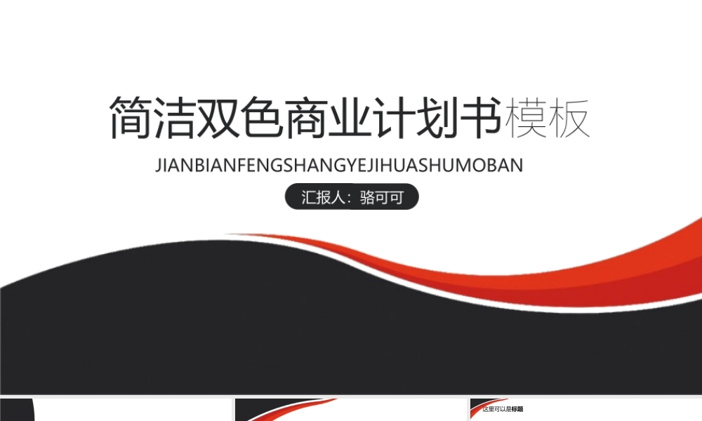 经典双色框架完整企业创业计划书模版