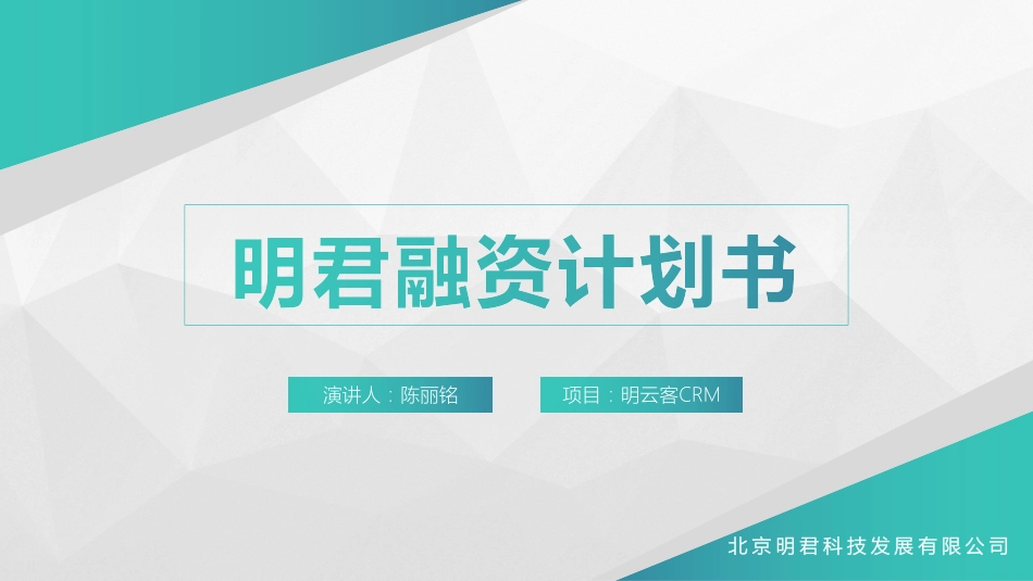 明君融资计划书_第1页