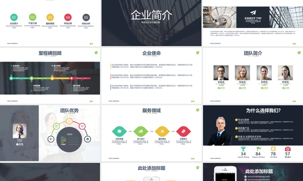 欧美高端大气商业计划书企业介绍产品介绍PPT模板