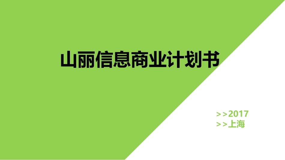 山丽信息.商业计划书_第1页
