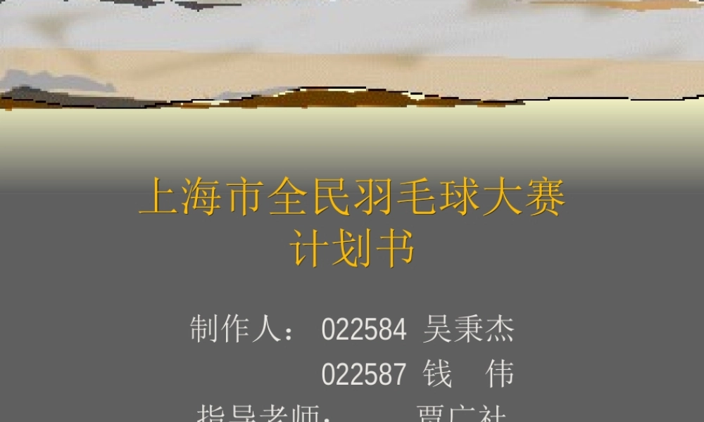 上海市全民羽毛球大赛计划书