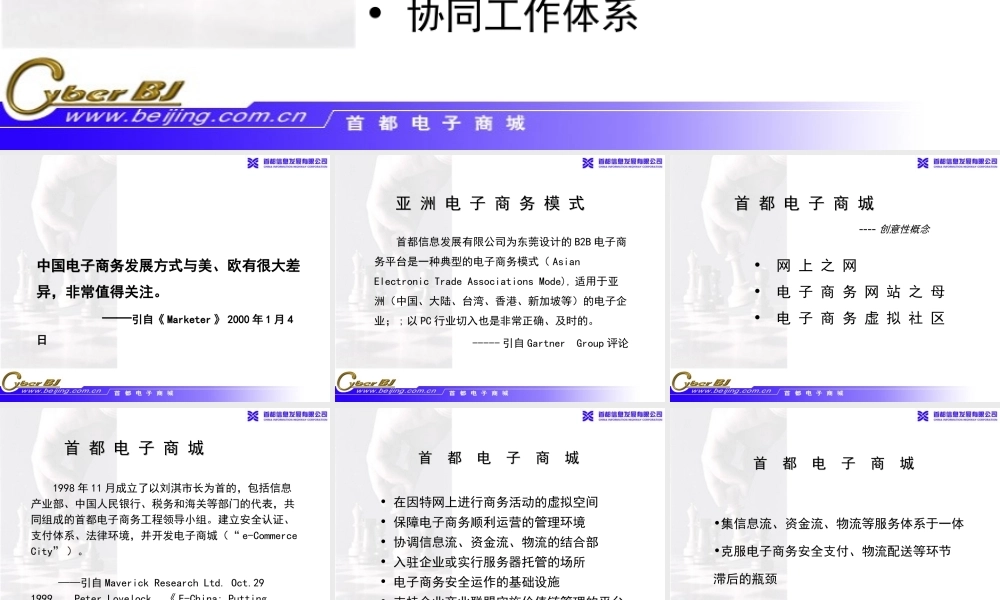 首都电子商务工程主要环节 
