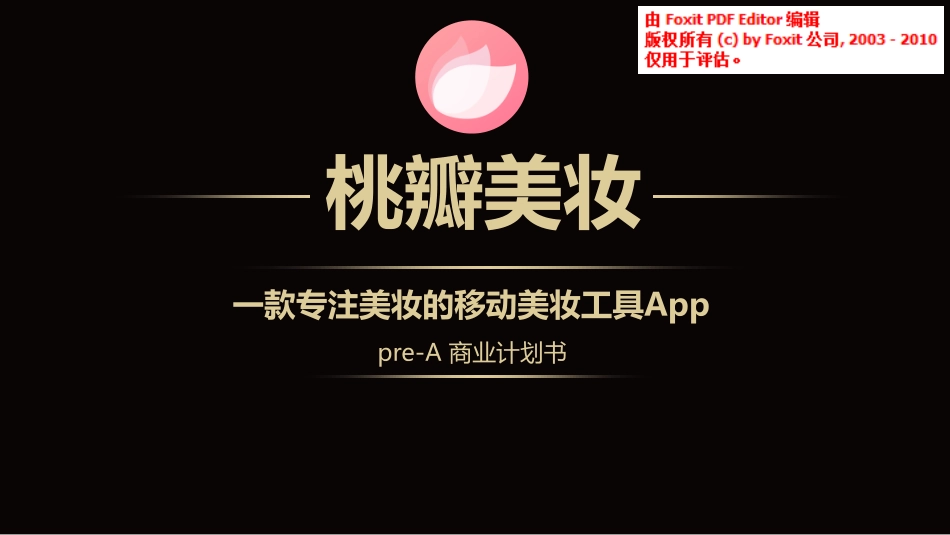 桃瓣美妆-pre+A-商业计划书_第1页