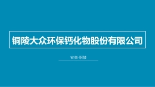 铜陵大众环保钙化物股份有限公司