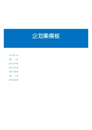 详细的企划书模板