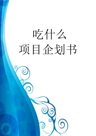 吃什么 项目策划书