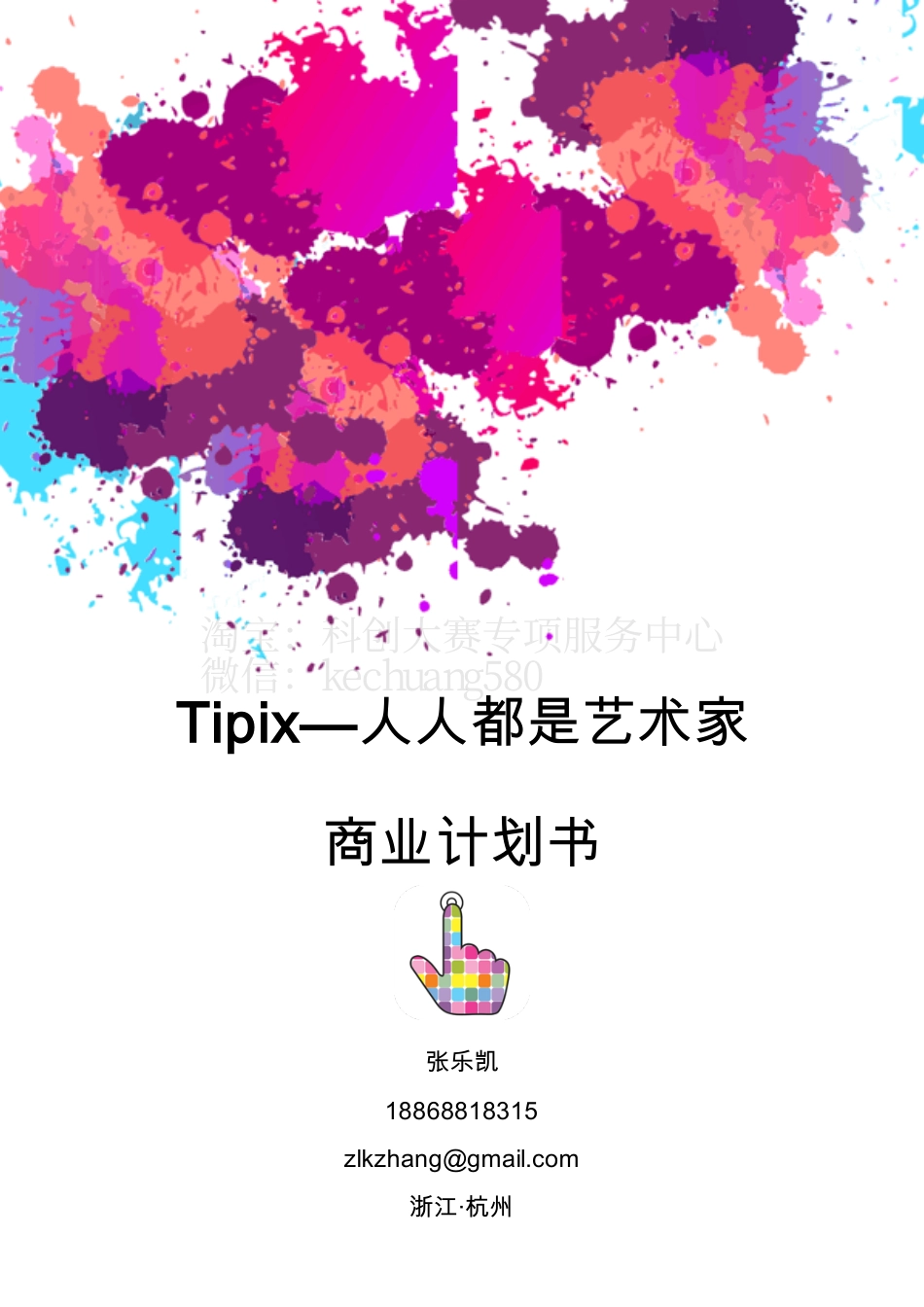 Tipix--人人都是艺术家商业计划书。_第1页