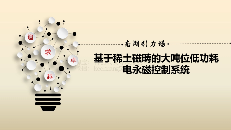 初创组-稀土磁畴的大吨位低功耗电永磁控制系统-演示文稿。_第1页