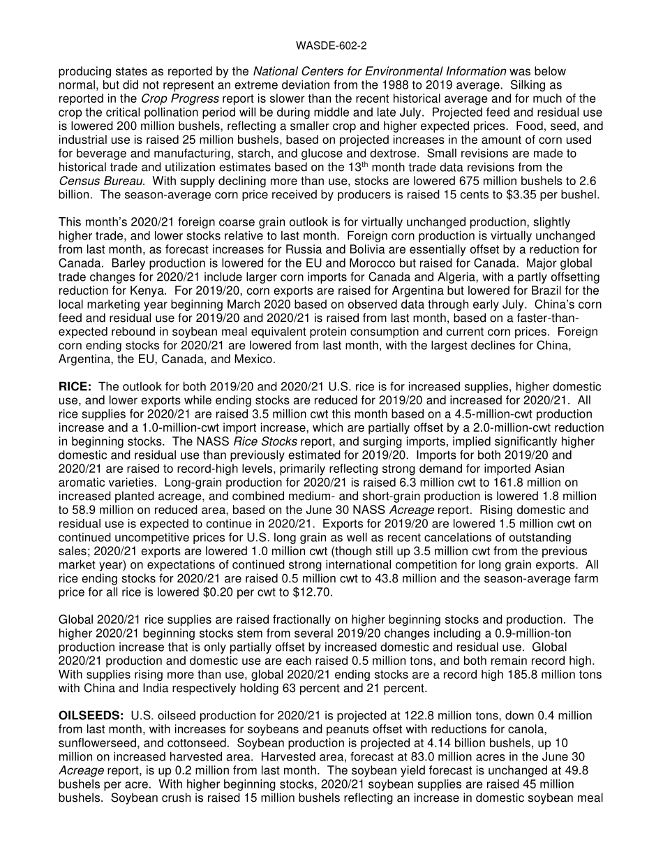 美国农业部-全球-农业行业-世界农业供需预测-20200710-40页_第2页
