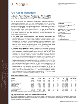 JP 摩根-美股-投资策略-美国资产管理人：定位调整