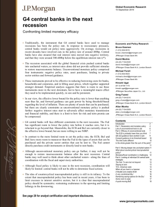 JP 摩根-全球-宏观策略-处于下一次衰退中的G中央银行：面对有限的货币效用