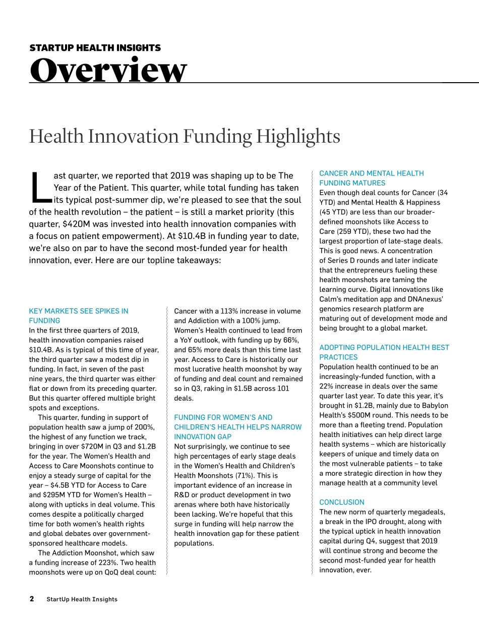 StartupHealth-年Q医疗保健初创企业投资报告（英文）_第2页