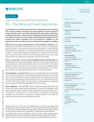 巴克莱-欧洲-电信服务业-G：固定替代的回归--文库