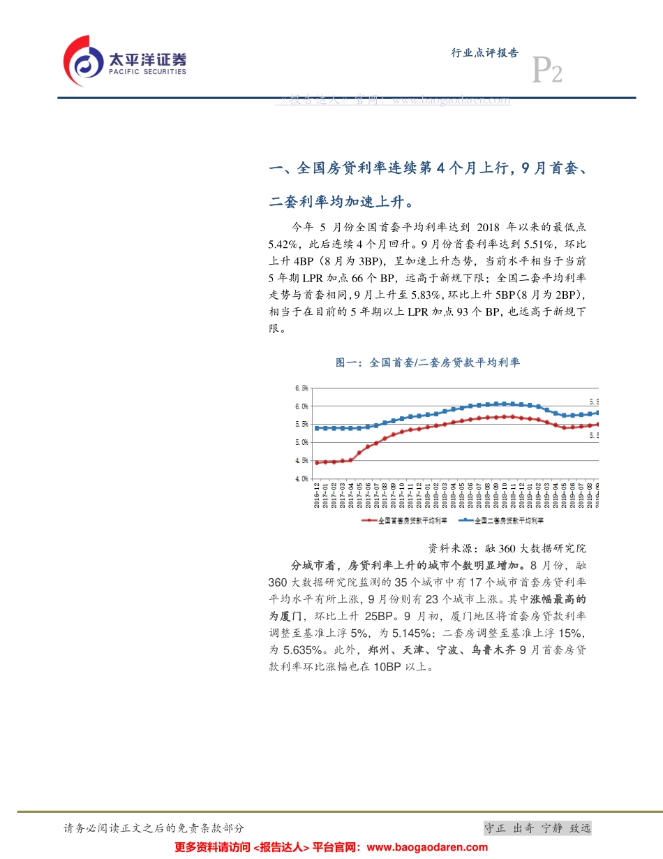 地产行业：哪些城市房贷利率在加速上行？--太平洋证券-页_第2页