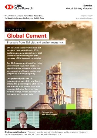 汇丰银行-全球-建材行业-全球水泥业：来自新兴市场过剩和环境风险的压力--文库