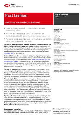 汇丰银行-全球-投资策略-快时尚：解决可持续性问题的代价是什么？--文库