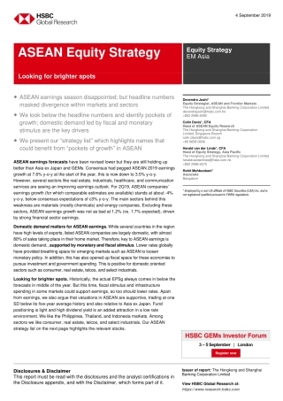 汇丰银行-亚太地区-股票策略-东盟股市策略：寻找亮点--文库