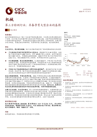 机械-第三方检测行业-具备孕育大型企业的基因