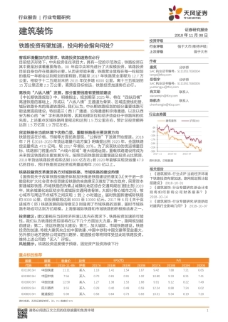 建筑装饰行业专题研究：铁路投资有望加速，投向将会指向何处？