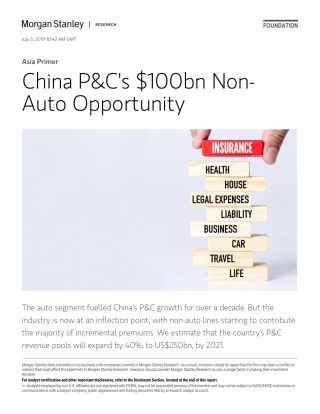 摩根士丹利-中国-保险行业-中国财险的亿美元非汽车业务机会--页 ()