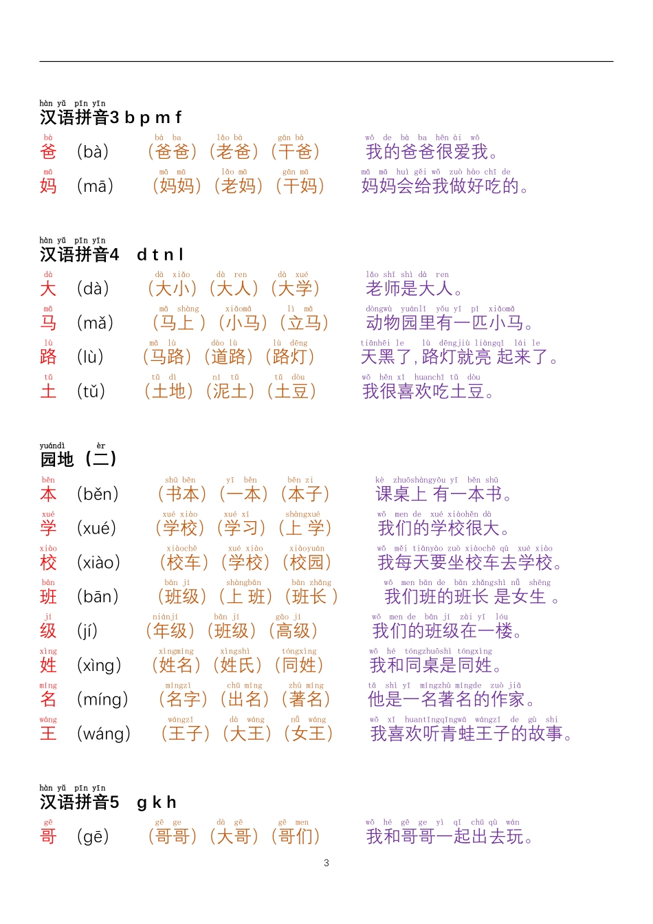 24秋一年级每日晨读彩色阅读本_第3页