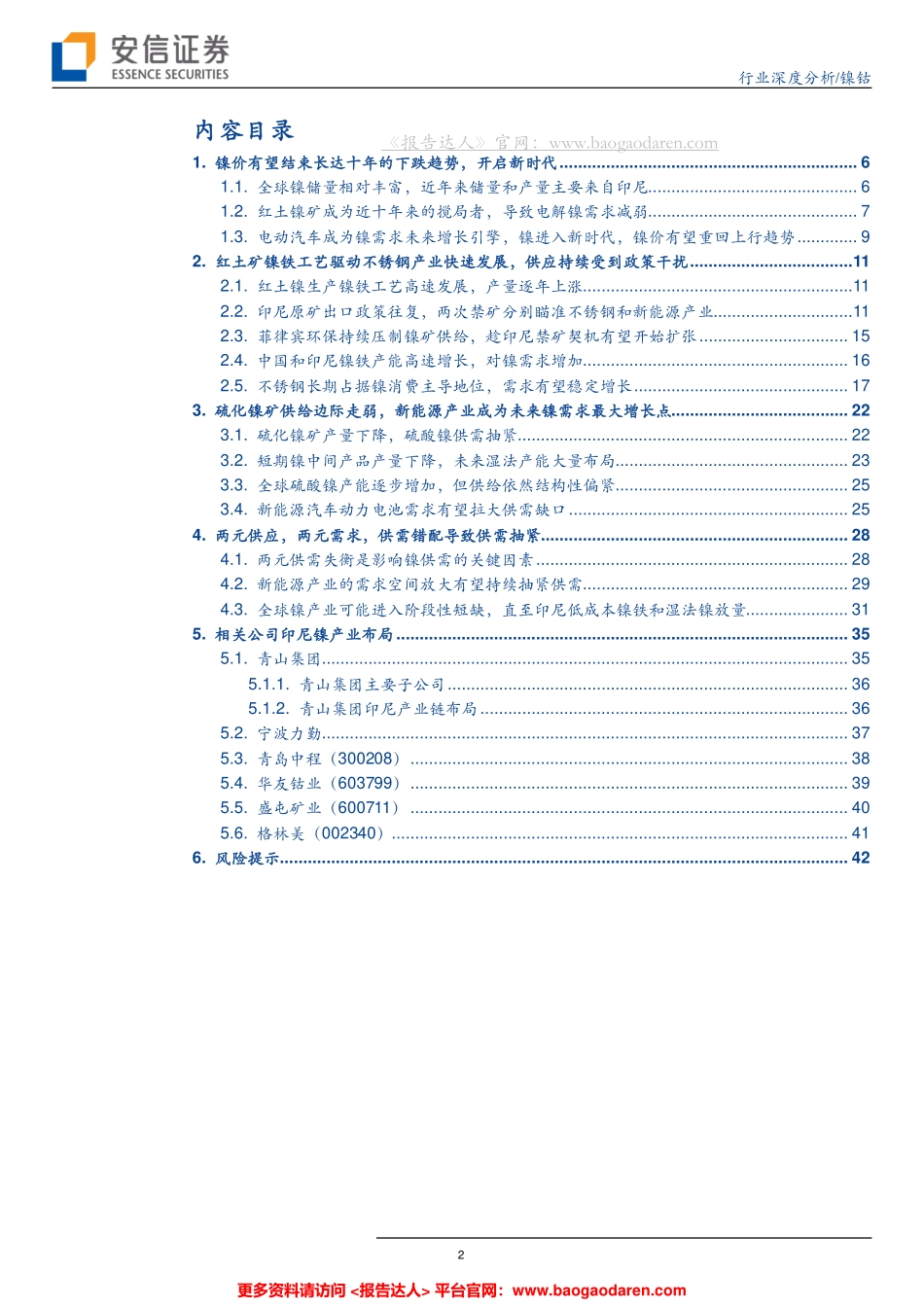 镍钴行业：镍的新时代--安信证券-页_第2页