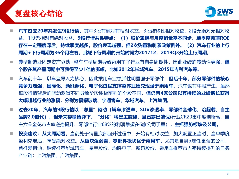 汽车行业过去年复盘总结：总量潮起二十年，分化涌动新未来--申万宏源-页_第3页