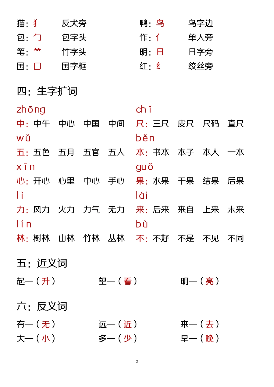 一(上)语文第五单元知识重点1_第2页