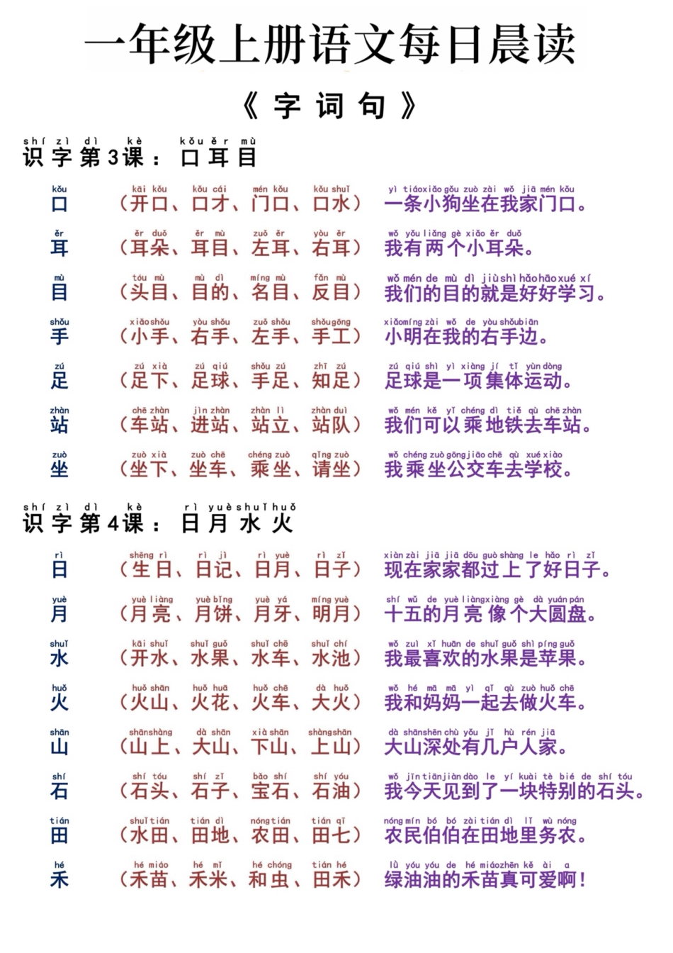 一年级上册语文每日晨读_第2页
