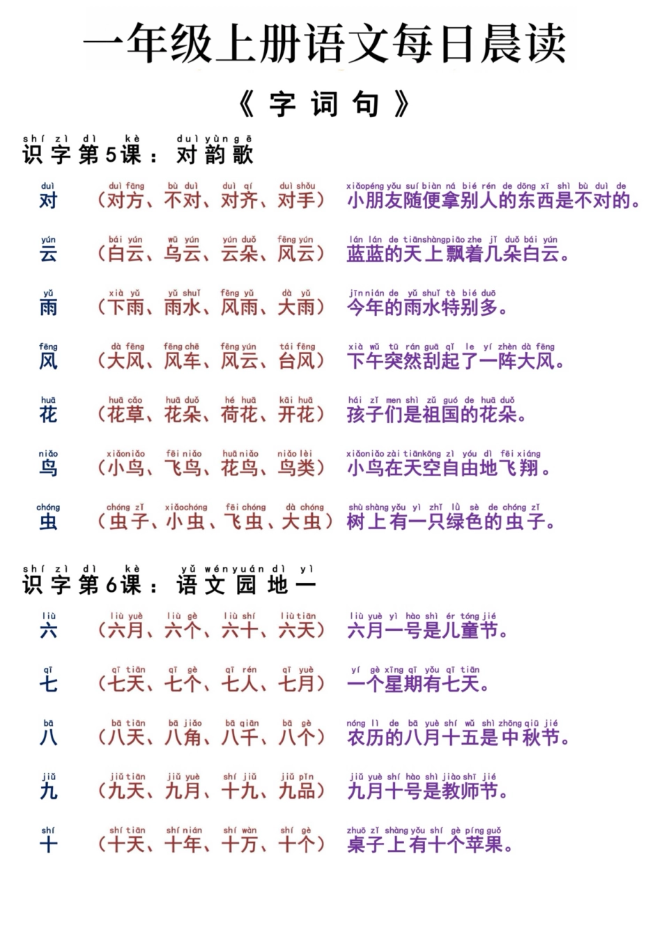 一年级上册语文每日晨读_第3页