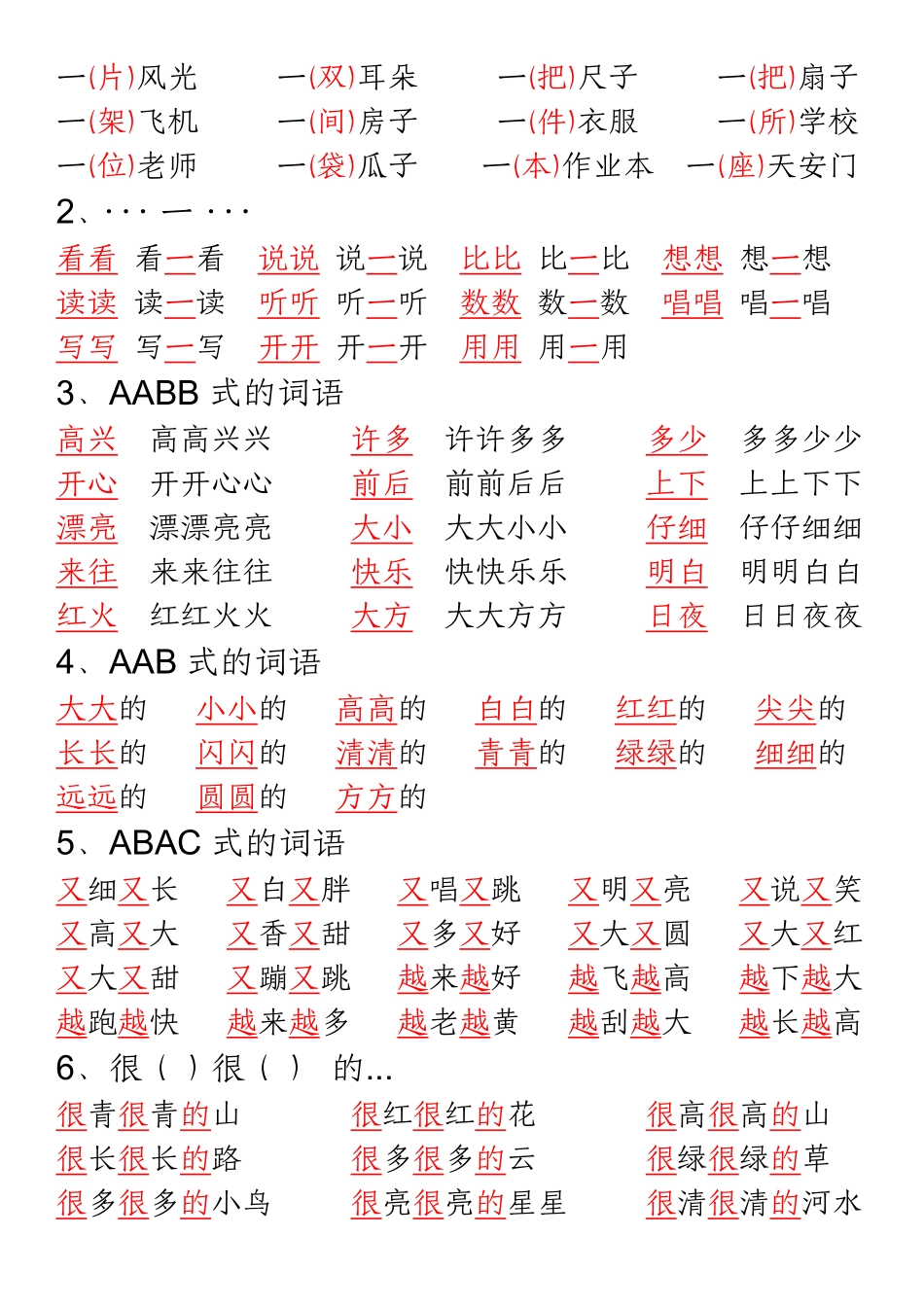 一年级语文上册期末重点复习总结_第2页