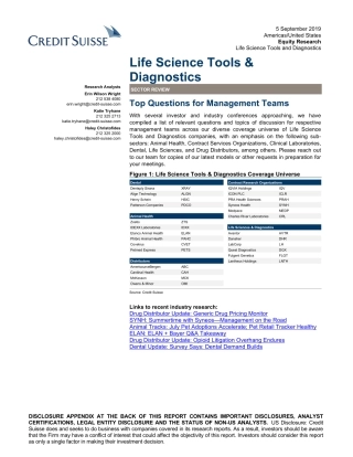 瑞信-美股-医疗保健行业-生命科学与诊断：管理团队的顶级问题--页