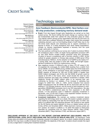 瑞信-亚太地区-科技行业-亚洲半导体行业反馈：未来G芯片的生产将爆发，存储器需求疲软--页