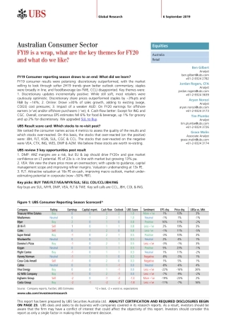 瑞银-澳大利亚-零售行业-澳大利亚消费品行业：年总结与年关键主题--页