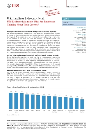 瑞银-美股-零售行业-美国硬线与百货零售：员工对他们的杂货店有什么看法？--页