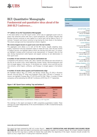 瑞银-全球-量化策略-年BLT会议前的基本面与量化观点--页