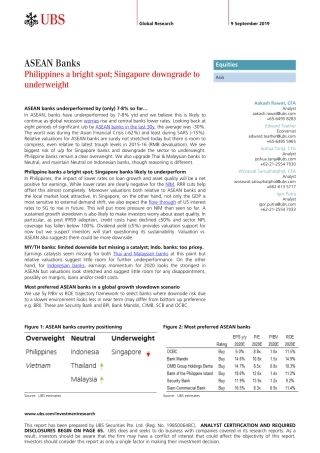 瑞银-亚太地区-银行业-东盟银行业：菲律宾是亮点，新加坡评级降至减持--页