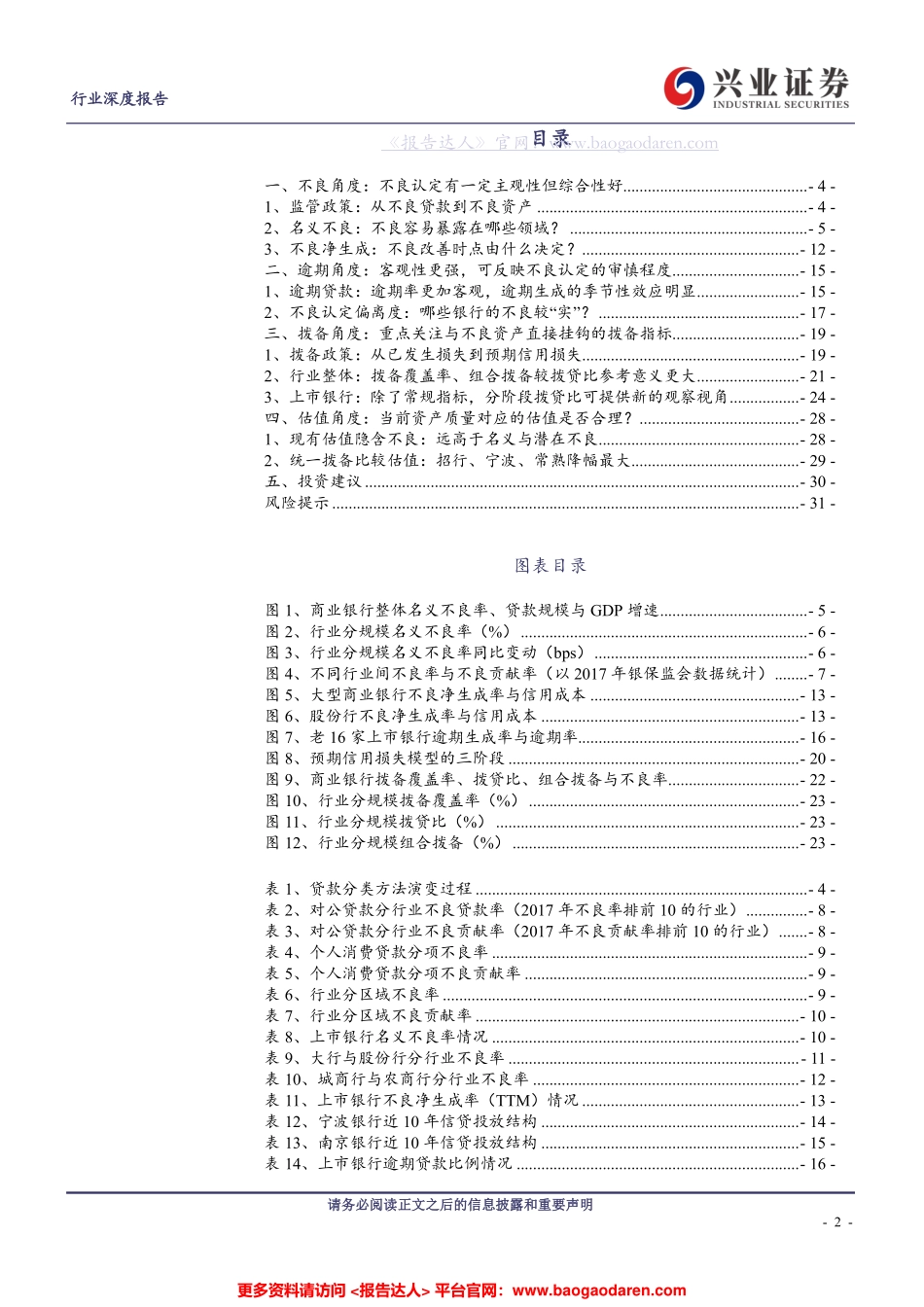 银行业：从不良、逾期、拨备与估值的角度看银行资产质量--兴业证券-页_第2页