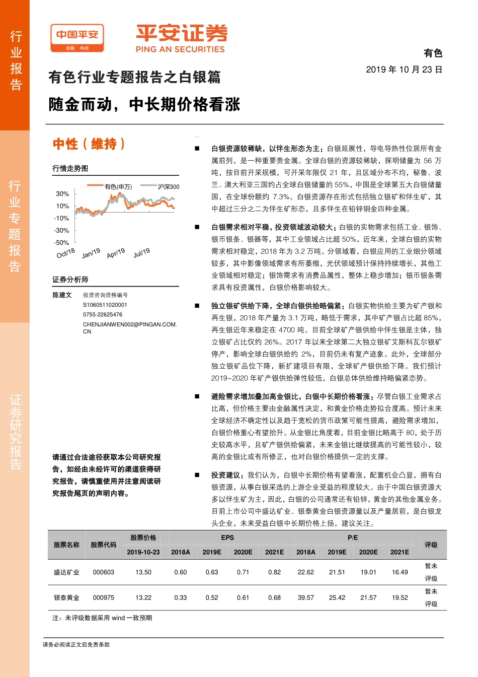 有色行业专题报告之白银篇：随金而动，中长期价格看涨_第1页