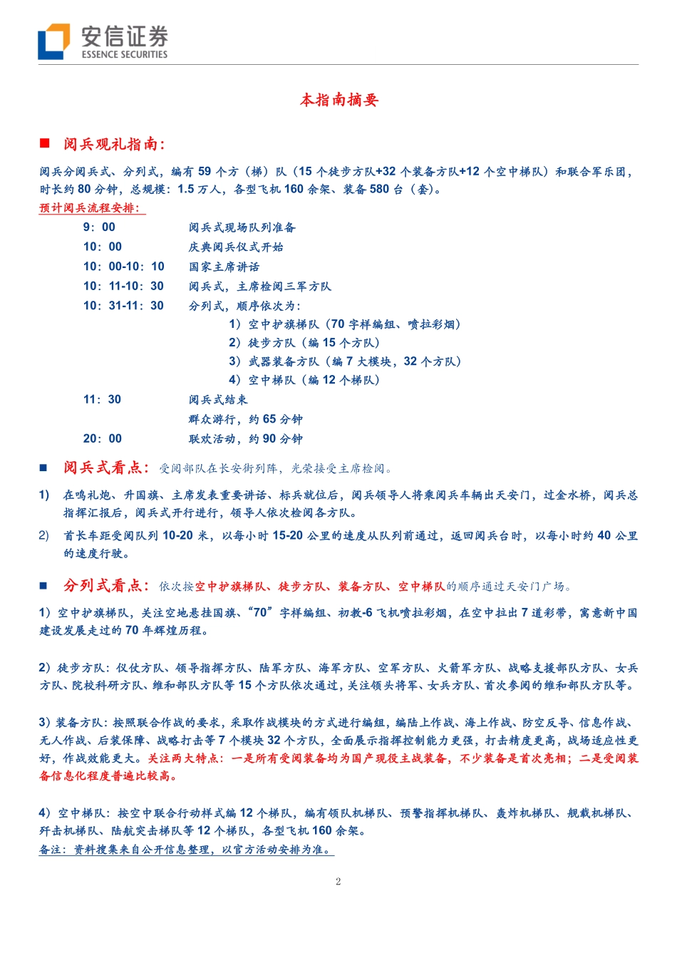 周年国庆阅兵观礼指南-安信证券-_第2页