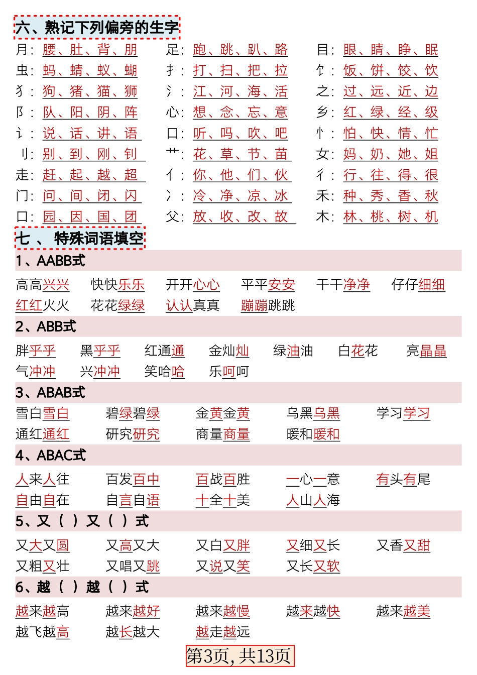 ★新版一年级年级语文下册全册重点知识总结文档_第3页