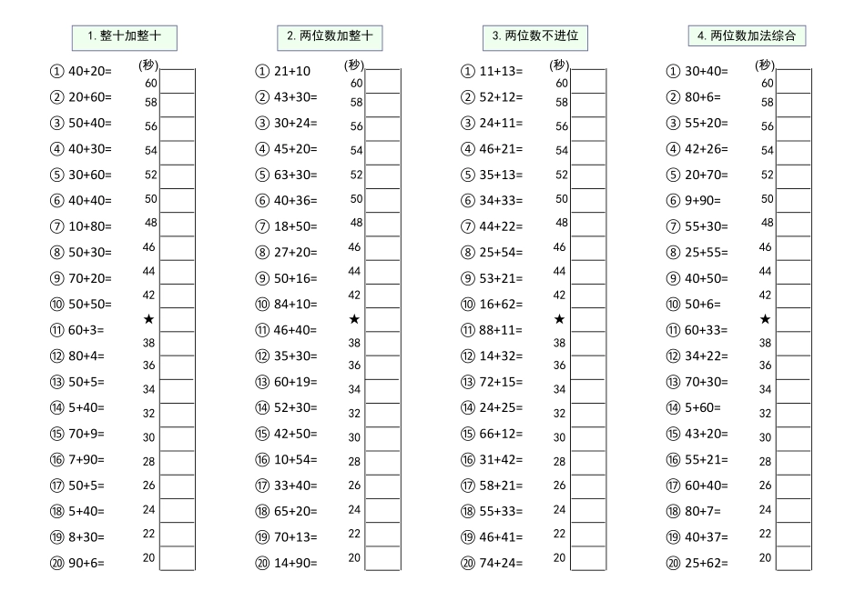 难度5：100以内大数计算闯关_第1页