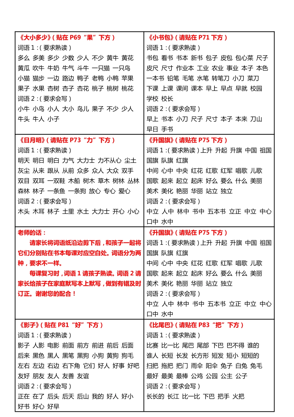 【每课生字组词认读】剪下贴在每课空白处_第3页