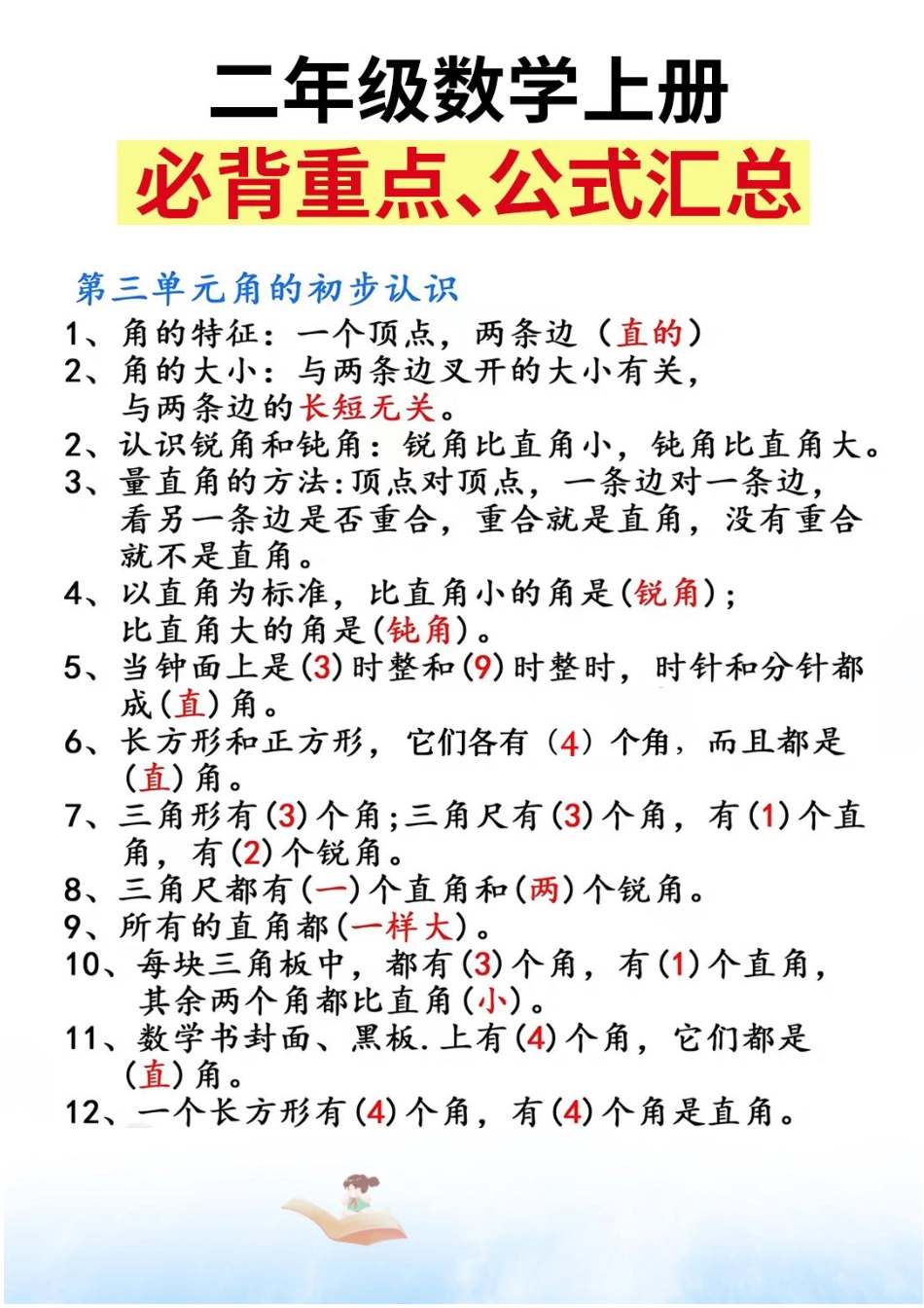 二年级（上）数学 必背重点知识汇总精编_第2页