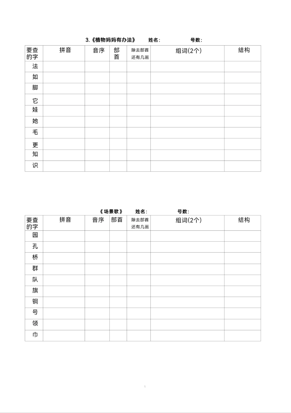 二年级上册语文 查字典专项练习盘古_第2页