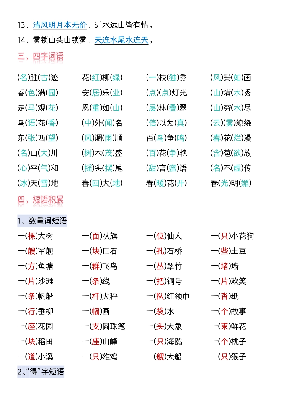 二年级上册语文期中复习知识点汇总_第2页